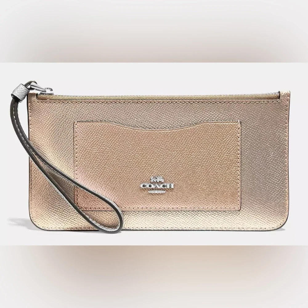 NWT Coach Metallic Gold Wristlet gift ready